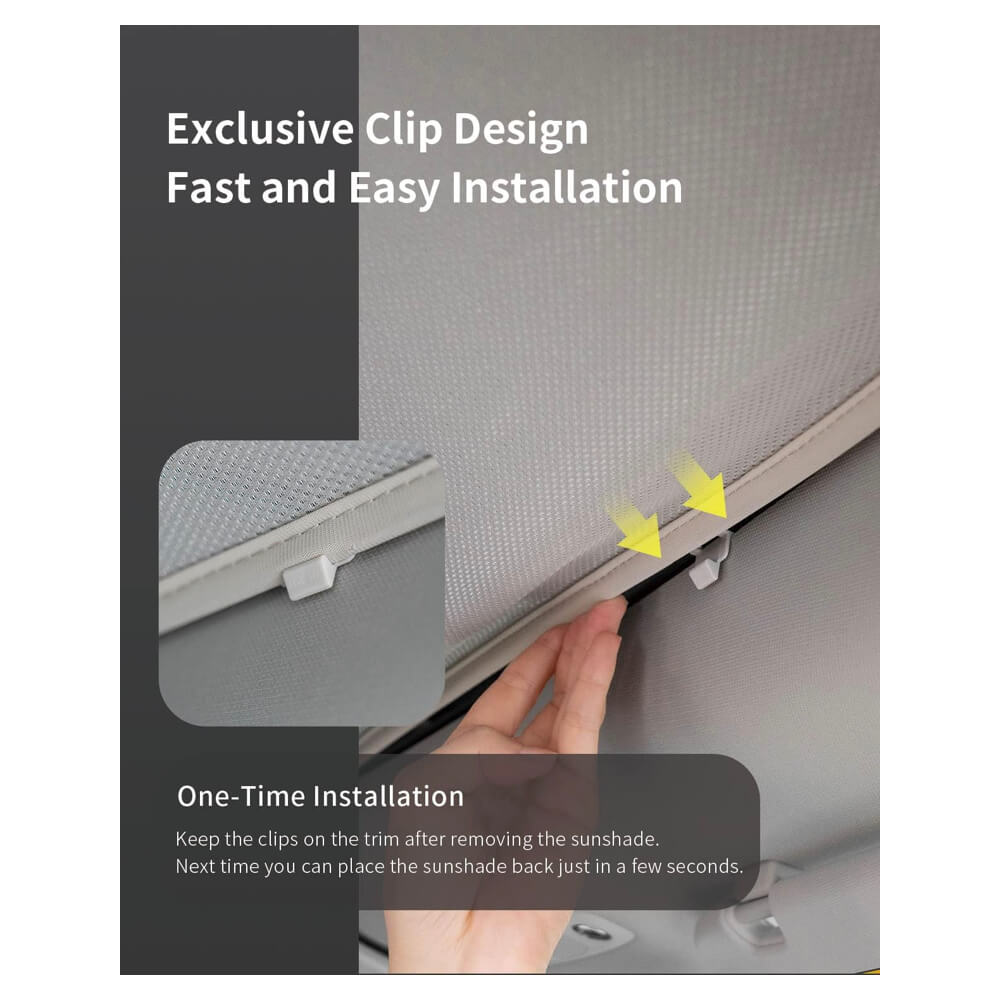 ม่านบังแดดหลังคา JOWUA GLASS ROOF SUNSHADE สำหรับ MODEL Y 2021-2024 สีขาว